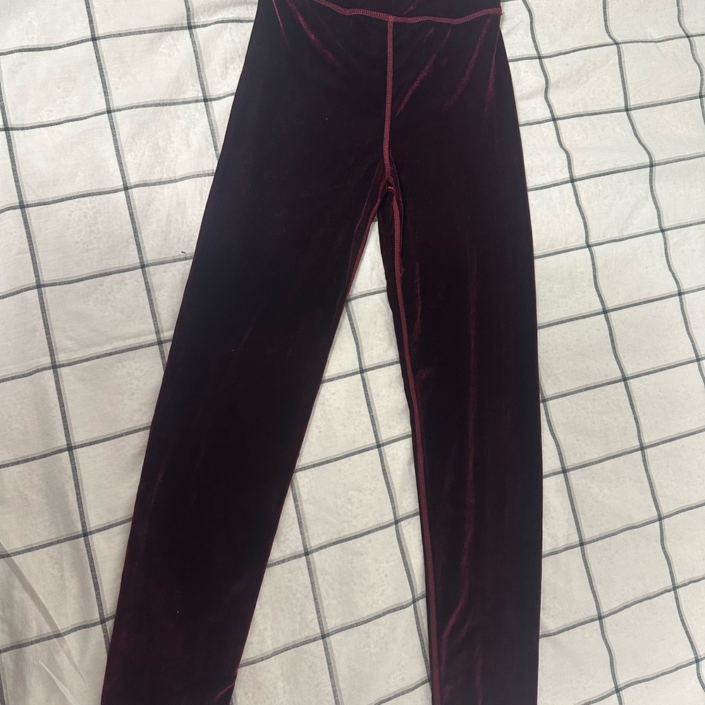 Agent 84 brand Burgundy Velvet Leggings